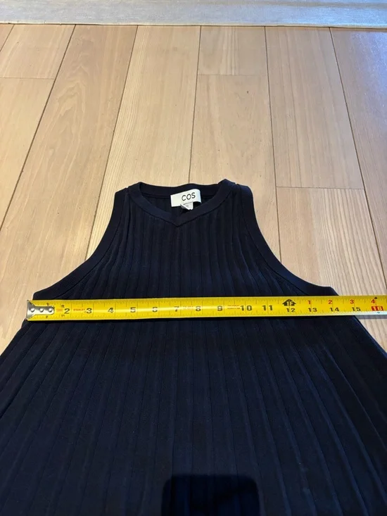 COS A Line Navy Ribbed Knit Dress - Picture 6 of 7